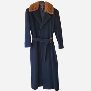 Vintage Ralph Lauren Collection 100% Cashmere Full Length Coat w/ Mink Collar